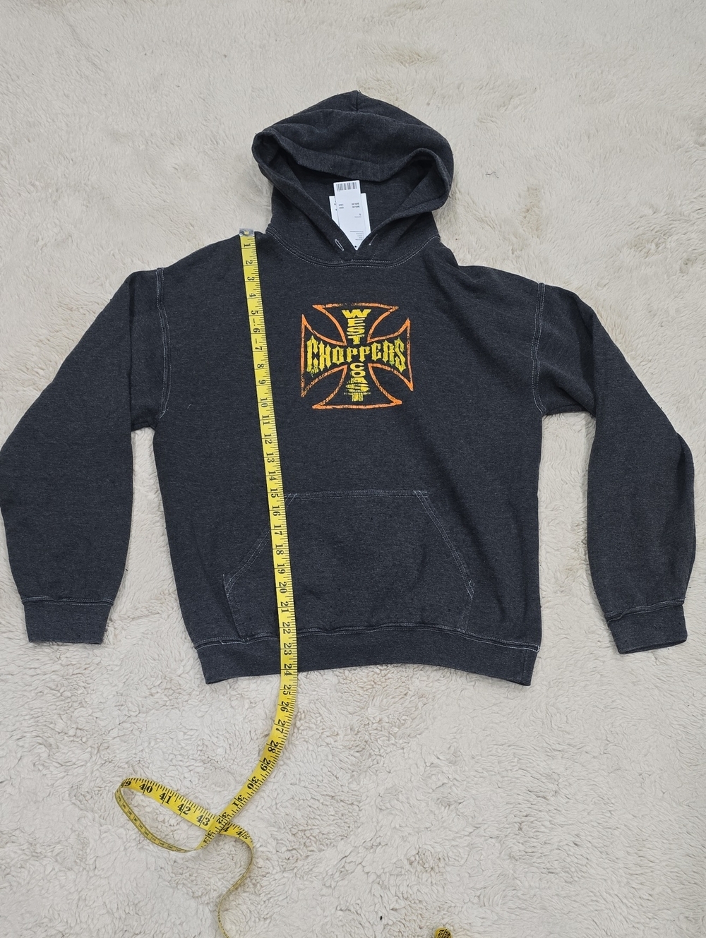 Graphic Hooded Sweatshirt - Black( Missing String)